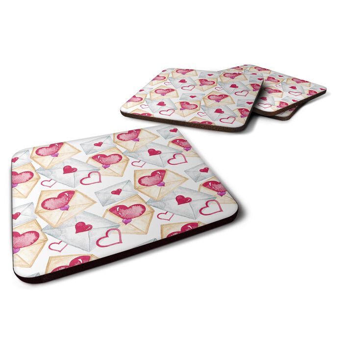 Caroline's Treasures Watercolor Love Letters Decorative coasters, 3.5, Multicolor