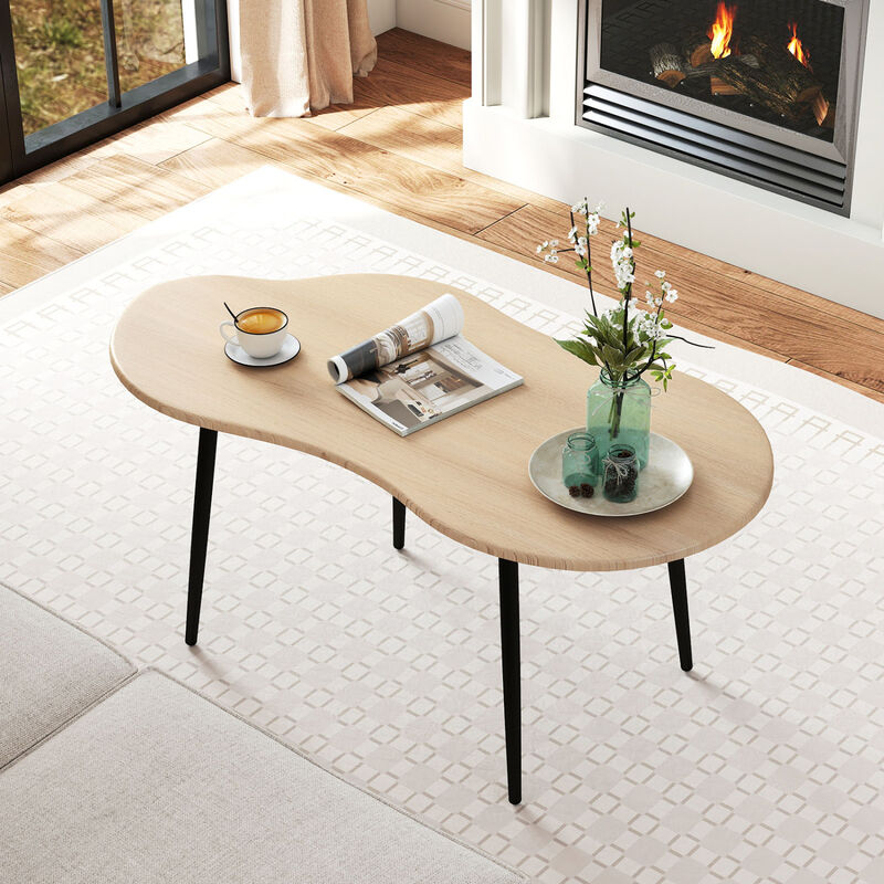 Unique Cloud Shape Coffee Table for Living Room with Metal Support Legs image number 4