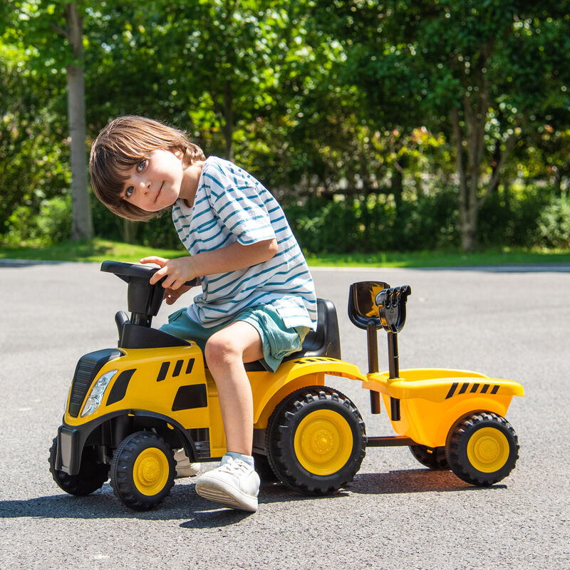 Kids Pedal Ride On Tractor with Detachable Trailer for Outdoor Play image number 1