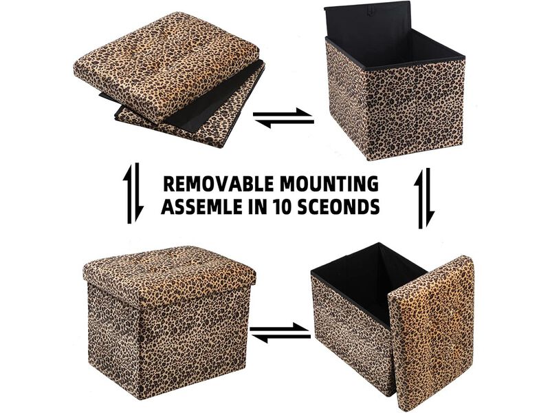 eMOUSE Storage Ottoman Bench Foldable Footrest