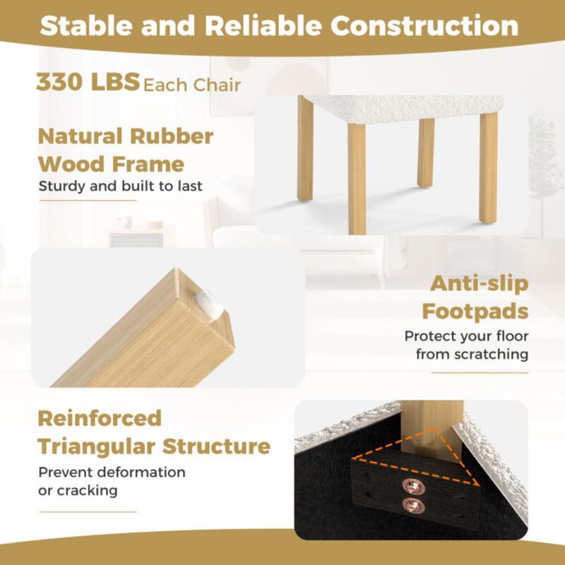 Hivvago Wooden Dining Chair with Rubber Wood Frame and Cylinder Back Set of 2