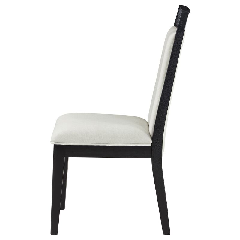 Jack Dining Side Chair Set of 2, Ivory Cushions, Black Ribbed Frame image number 4