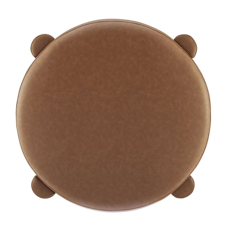 Elora PU Round Ottoman
