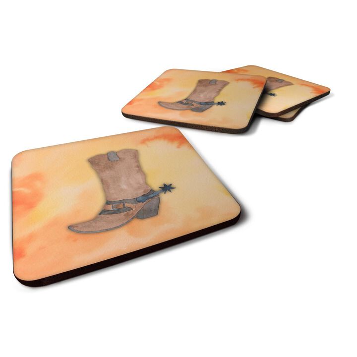Caroline's Treasures Cowboy Boot Watercolor Decorative coasters, 3.5, Multicolor