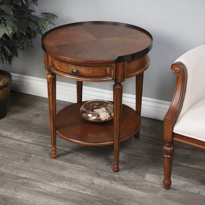 Butler Specialty Company Sampson Side Table with Storage, Medium Brown