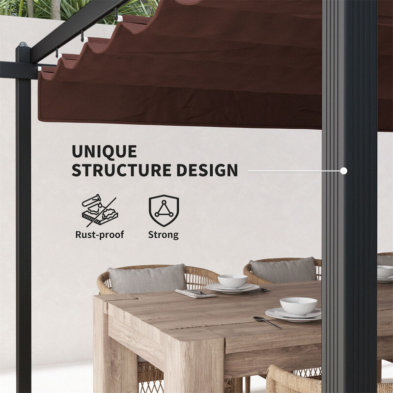 Adjustable Pergola Canopy with Retractable Design for Sun Protection