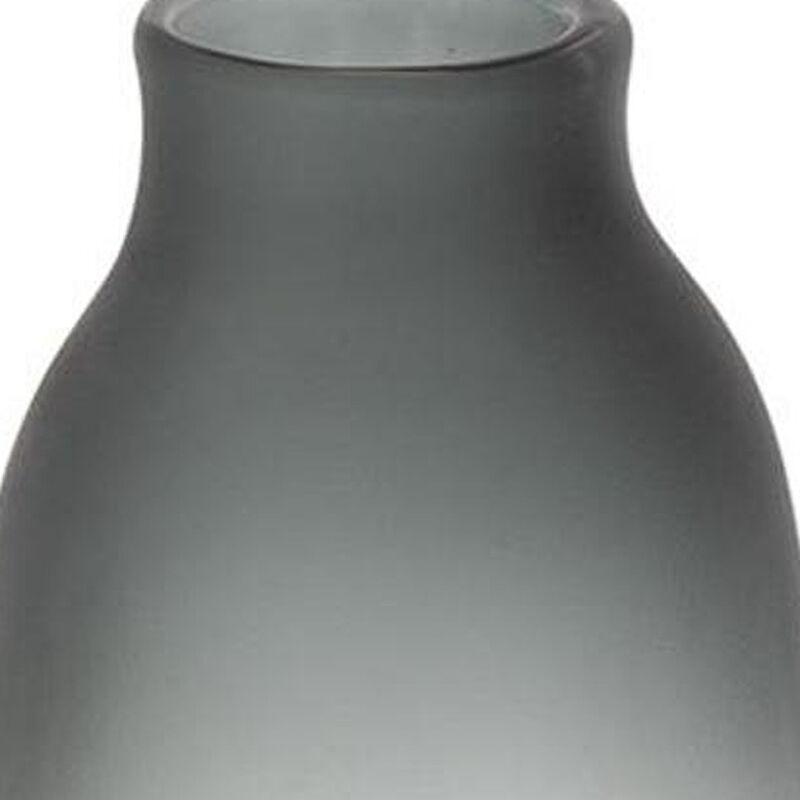 HomeRoots 17" Charcoal And Orange Ombre Glass Table Vase image number 5
