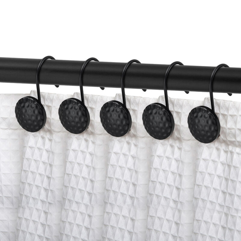 12-Piece Resistant Metal Shower Curtain Hooks image number 1