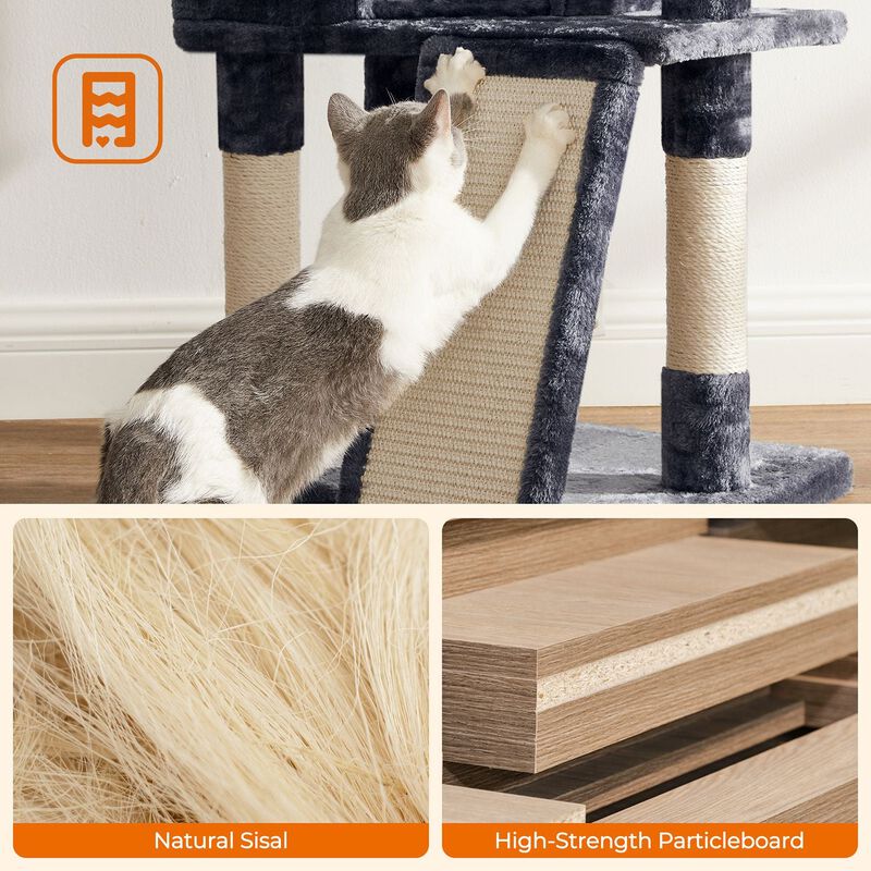 BreeBe 45.3-Inch Cat Condo with Scratching Post image number 3