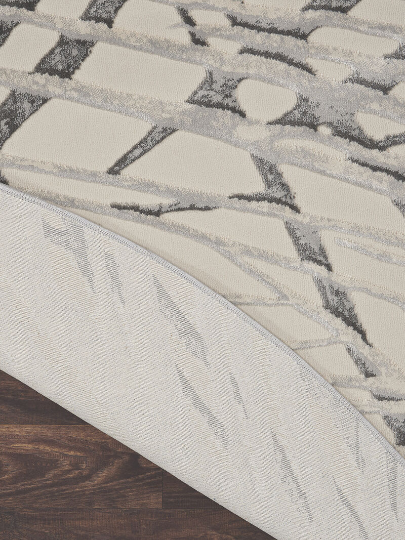 Rustic Textures RUS17 Ivory/Gray 5'3" x Round Rug image number 1