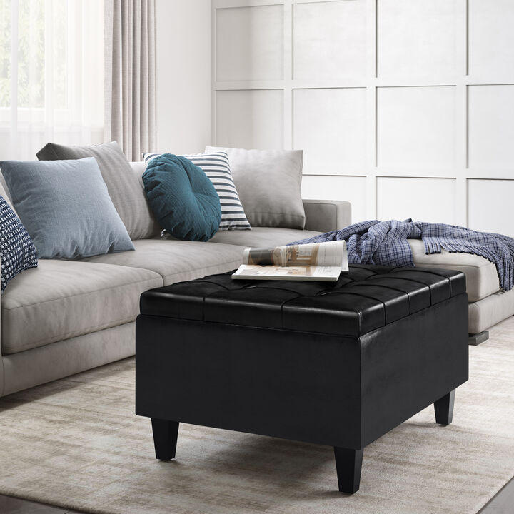 Simpli Home Harrison Small Coffee Table Storage Ottoman