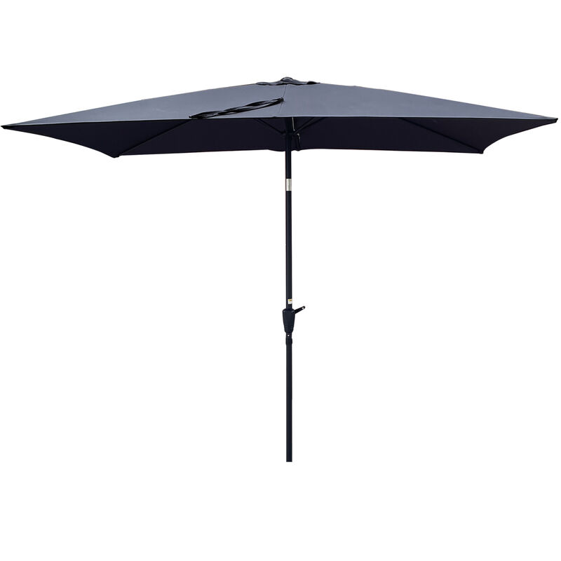 6 x 9ft Patio Umbrella Outdoor Waterproof Umbrella with Crank and PUsh Button Tilt without flap for Garden Backyard Pool Swimming Pool Market