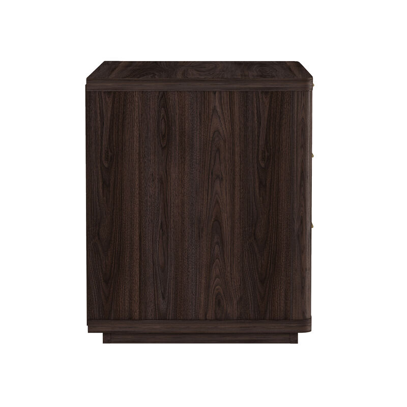 Evelyn Wide 3-Drawer Nightstands in Brown (Set of 2)