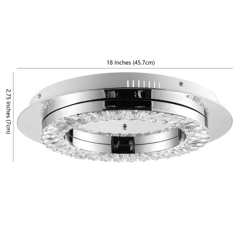Cristal Integrated Iron/Crystal Glam LED Flush Mount