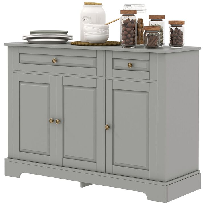 Modern Kitchen Storage Cabinet, Coffee Bar Cabinet with 2 Drawers and Adjustable Shelves for Dining Room