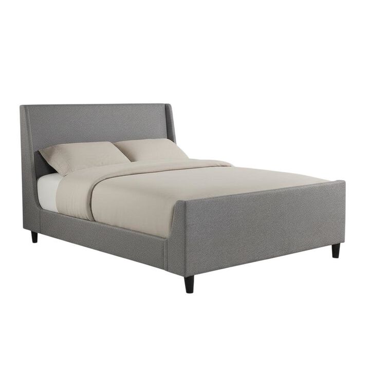 Alpine Furniture Amber Standard King Upholstered Bed, Grey Linen