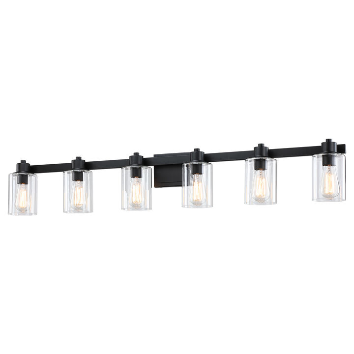 50" 6-Light Dimmable Indoor Wall Sconce with Clear Glass Shades