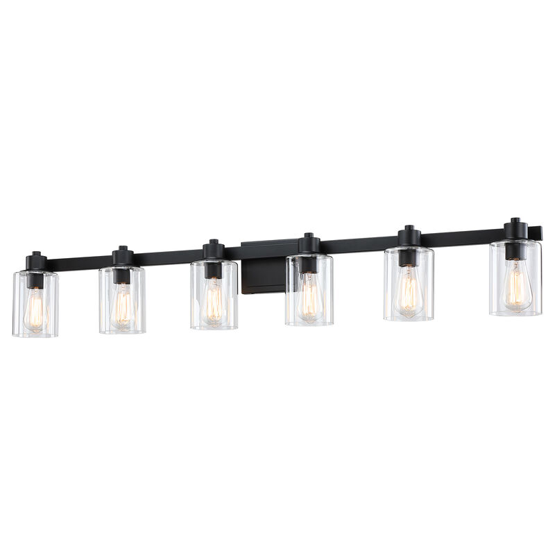 50" 6-Light Dimmable Indoor Wall Sconce with Clear Glass Shades image number 0