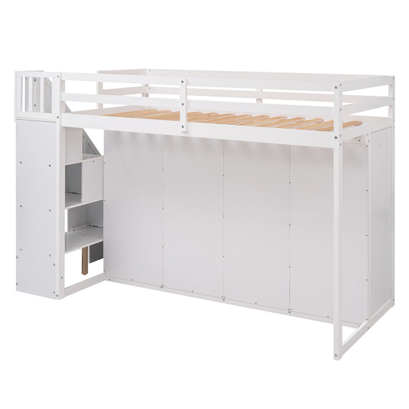 Merax Functional Loft Bed with Wardrobe