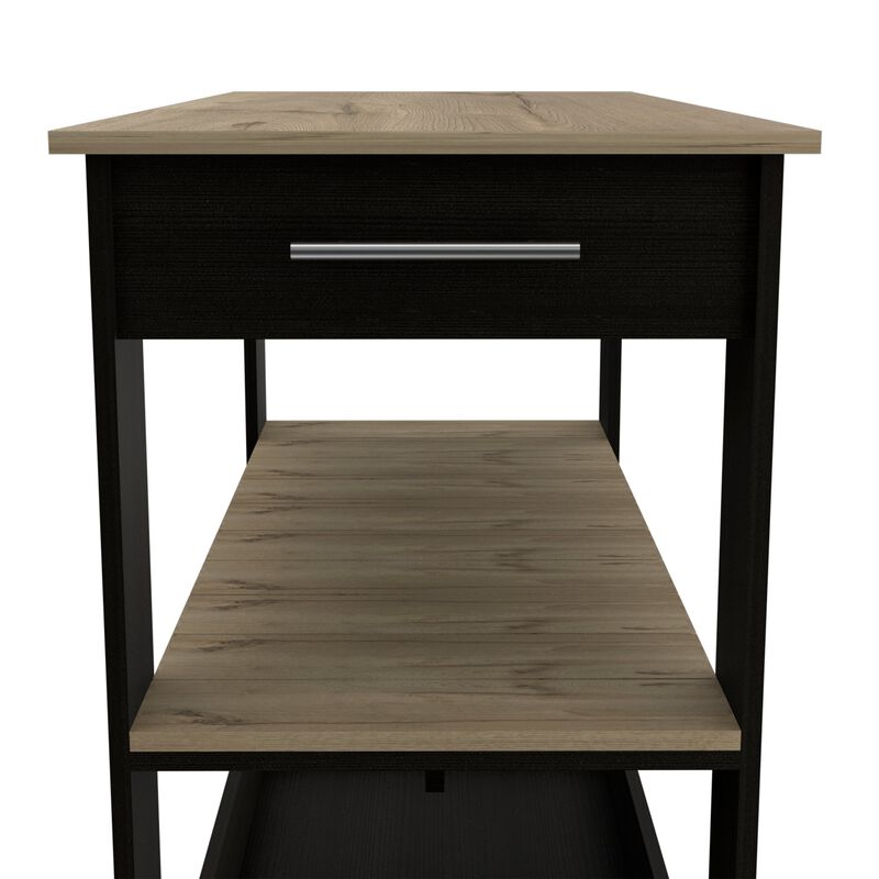 Kitchen Island 46 Inches Dozza, Kitchen, Black / Light Oak image number 3