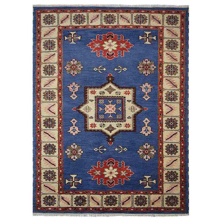 RUGSOTIC CARPETS HAND KNOTTED WOOL & SILK ECO-FRIENDLY ORIENTAL AREA RUGS  - Rectangle Shape, Classic Oriental Traditional , Low Pile Handmade Area Rugs (AF0110)
