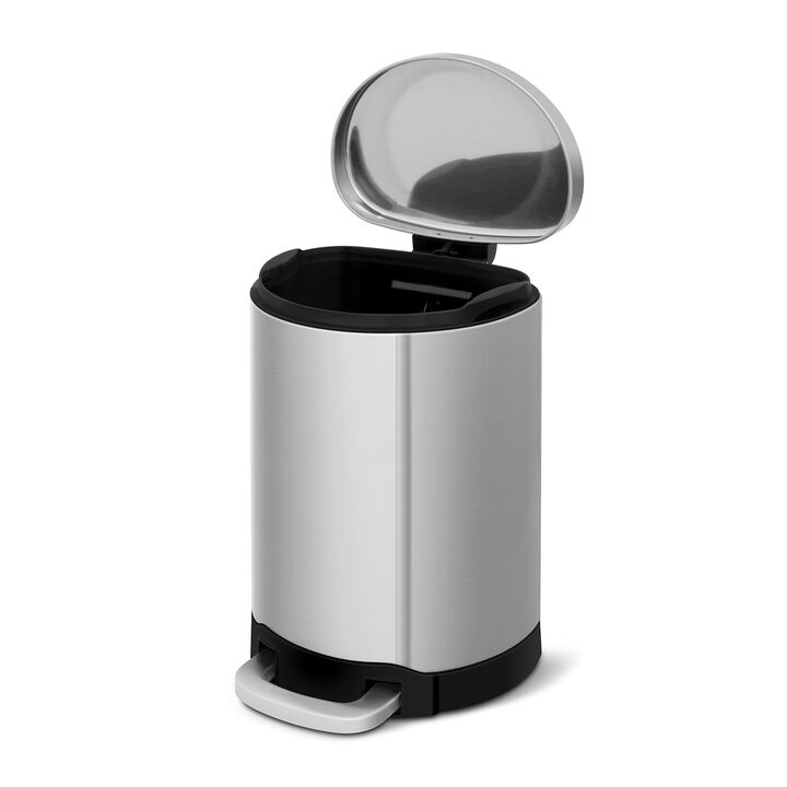 10.6 Gallon Step-On Stainless Steel Wastebasket with Lid