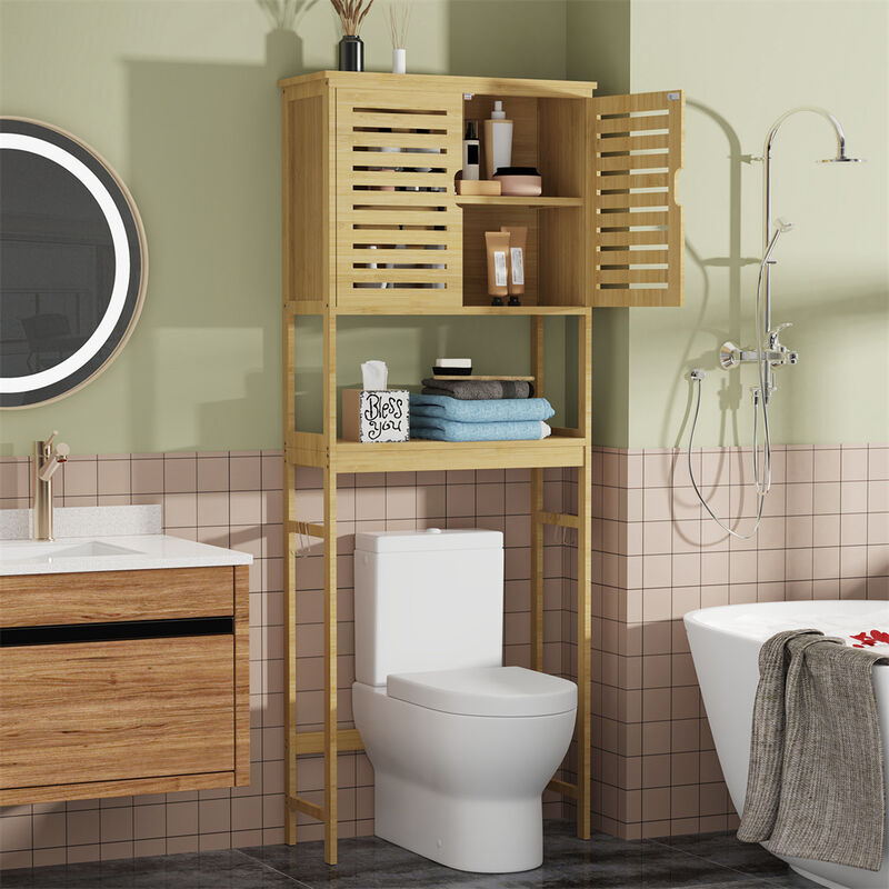 Over-The-Toilet Storage Rack 3-Tier Bathroom Organizer Shelf Cabinet Over Toilet image number 2
