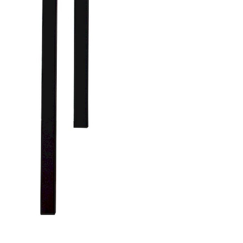 Rary Computer Writing Desk, 47 Inch, Black Metal, Dark Brown Wood Top - Benzara