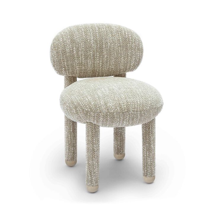 Casafoyer Manu Beige Nubby Performance Fabric Side Chair