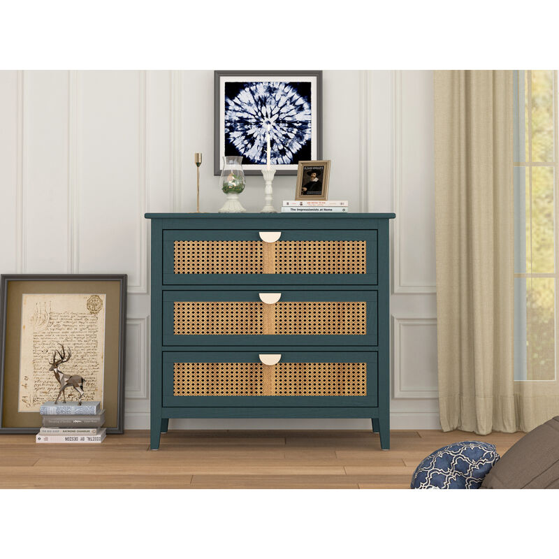 Streamdale Natural Rattan 3-Drawer Cabinet