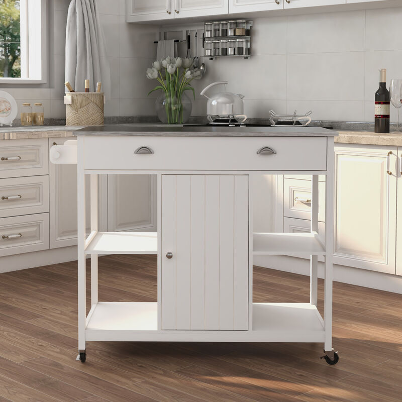 Stainless steel countertop white Kitchen cart