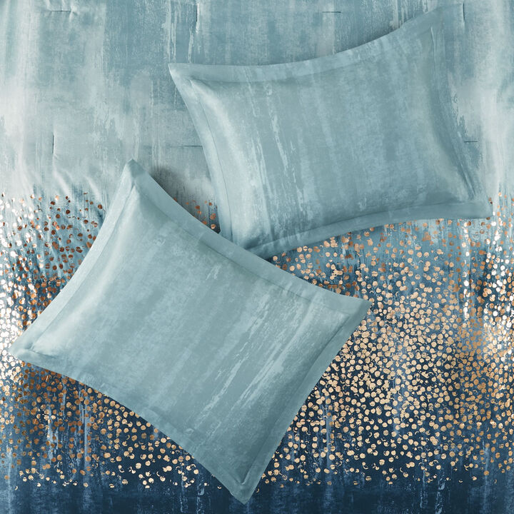Gracie Mills Bernadine 7-Piece Metallic Print Comforter Set