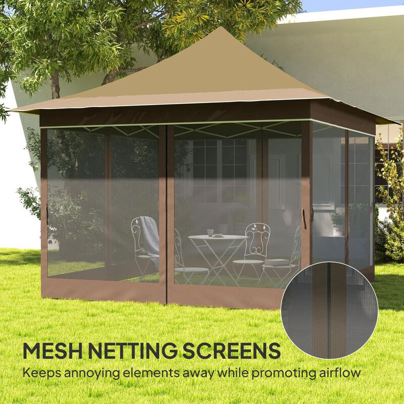 Hivvago 12x12 Pop Up Canopy Tent with Mesh image number 4