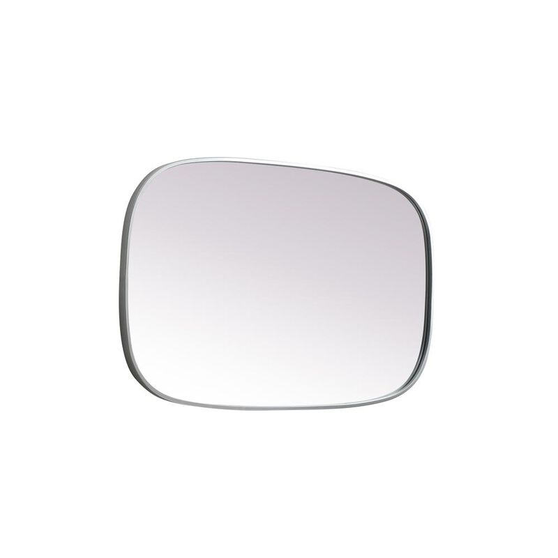 Elegant Decor Metal Frame Oval Mirror 24x40 Inch in Silver