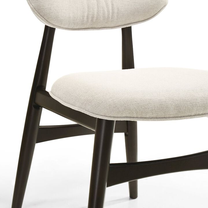 Omax Decor Joss Solid Wood Dining Chairs in Oatmeal Fabric Upholstery (Set of 2)