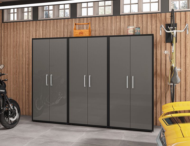 Eiffel Gray Garage Cabinets (Set of 3)