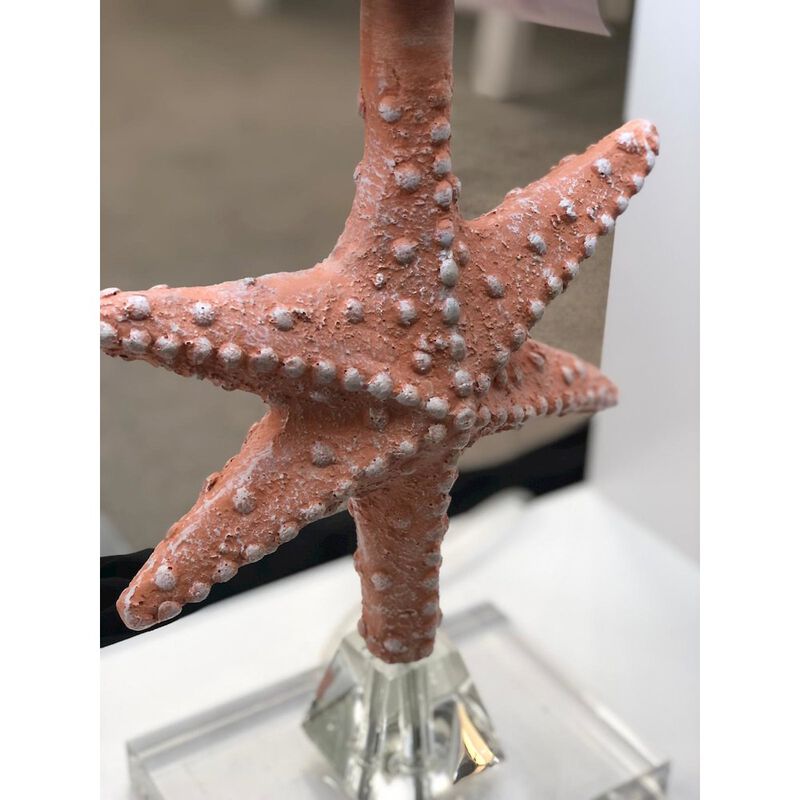 Lux Lighting Patrick 28 Orange Starfish/Crystal Base, (Set of 2)