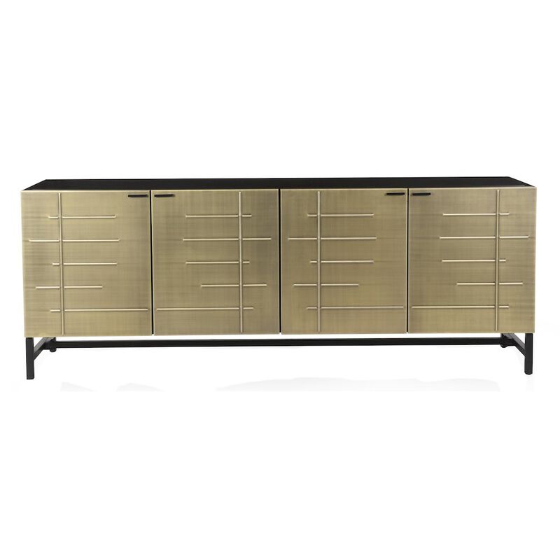 Balthazar 4-Door Sideboard in a Textured Light Gold Finish