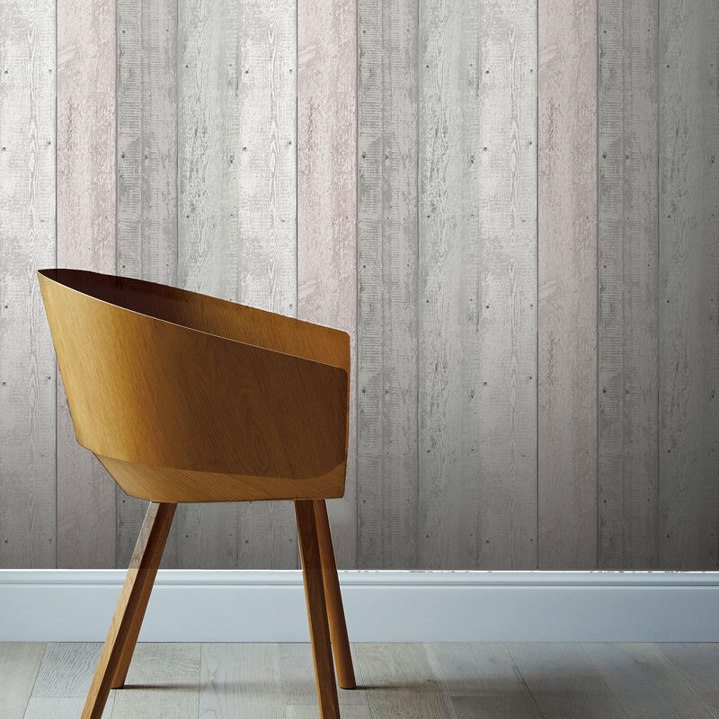 Forrest Blush Wood Plank Wallpaper image number 4