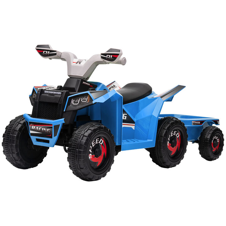 BreeBe 6V Electric Toy Car with Back Trailer, Forward Backward, Wear-Resistant Wheels
