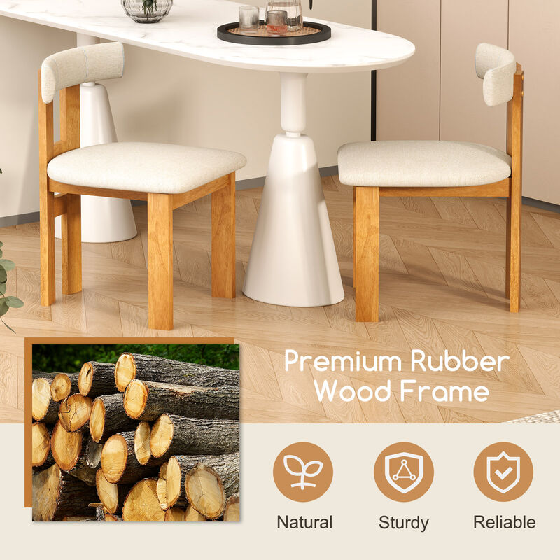 Dining Room Chair Set of 2 – Padded Upholstered Seat and Ergonomic Design