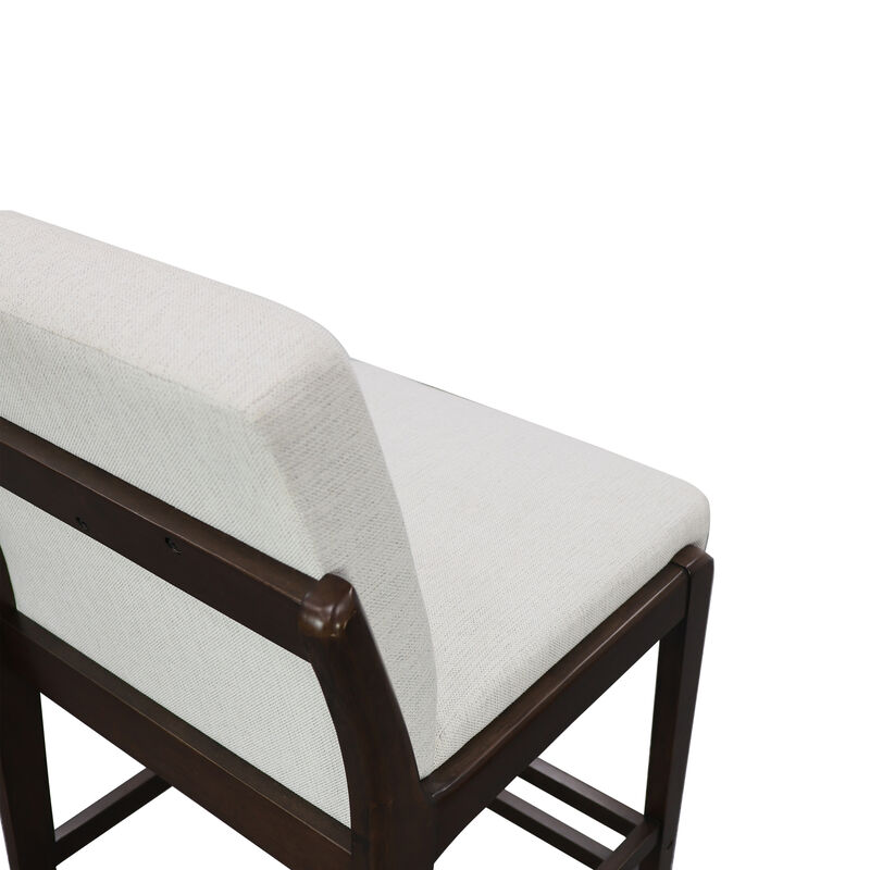 Christopher Knight Home Pietra Mid-Century Modern Rubberwood Upholstered Bar Stools (Set of 2) image number 8