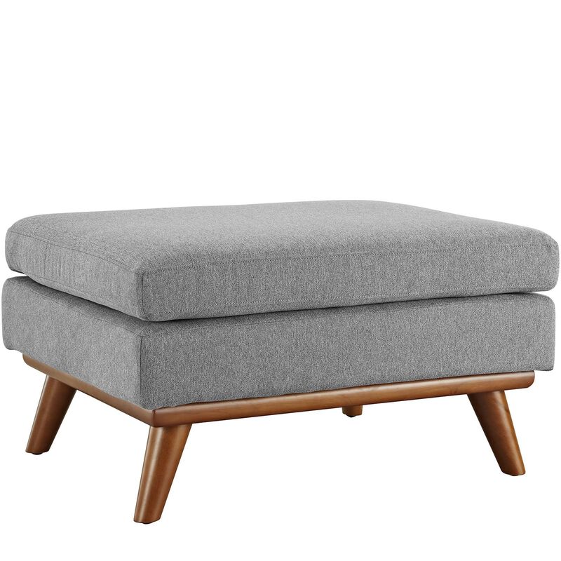 Modway Engage Mid-Century Modern Upholstered Fabric Ottoman in Expectation Gray image number 0