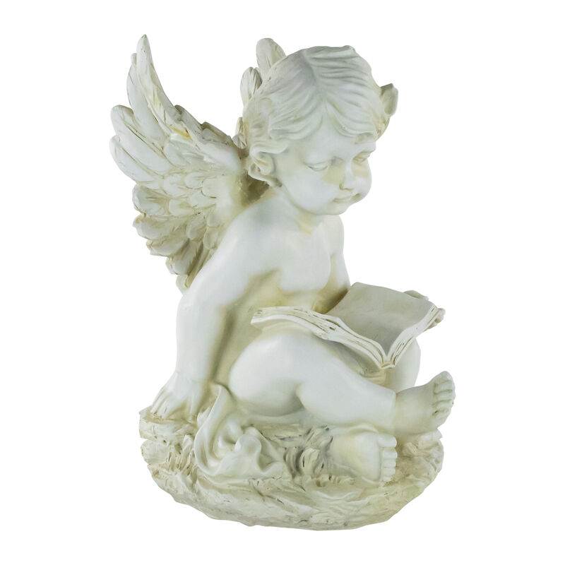 11.5" Cherub Angel with Book Outdoor Garden Statue image number 3