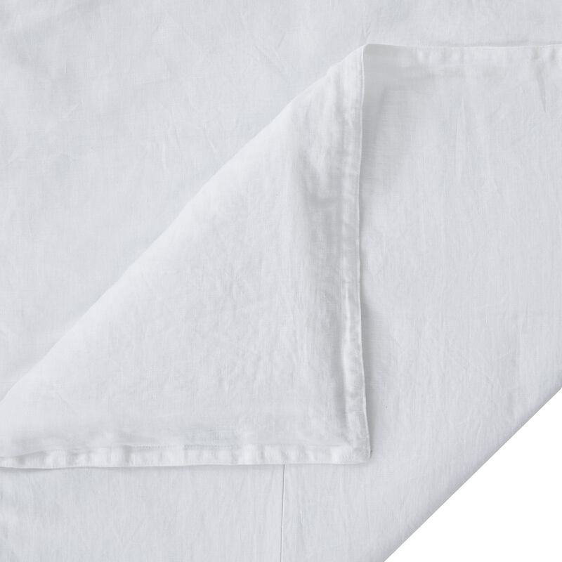 French Flax Linen Queen Duvet Cover Set in White image number 3