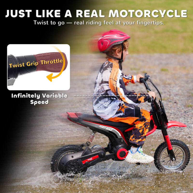 BreeBe 24V 350W Electric Dirt Bike Up to 15 MPH w/ Twist Grip Throttle image number 3
