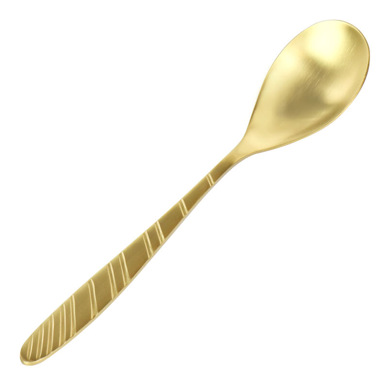 Megachef La Vague 20 Piece Flatware Utensil Set, Stainless Steel Silverware Metal Service for 4 in Matte Gold