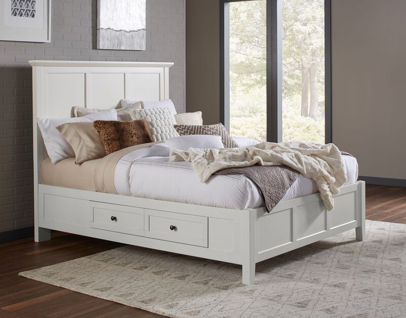 Paragon California King-size Four Drawer Storage Bed in White image number 1