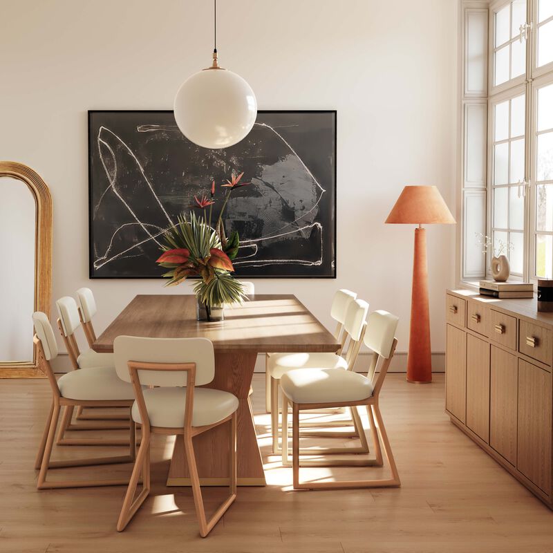 Bobbie Cream Vegan Leather Dining Chair image number 1