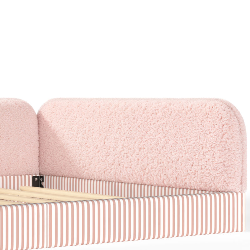 Vosang Teddy Boucl&eacute; Upholstered Kids Daybed Frame image number 7